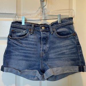 Levi high-waisted denim shorts